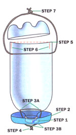 Follow Beverly Kleikamp's bird feeder plans using a two-liter pop bottle.